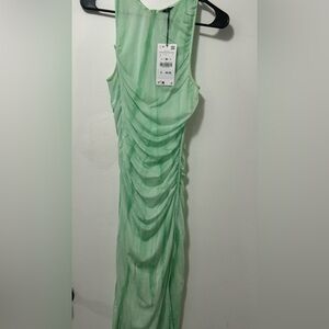 Zara greenish watercolor dress